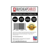 BuyCheapCables&reg; RedMere HDMI Cable 60Ft - Ultra Thin High Performance HDMI Cable with RedMere Technology N10