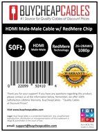 BuyCheapCables&reg; RedMere HDMI Cable 60Ft - Ultra Thin High Performance HDMI Cable with RedMere Technology N13