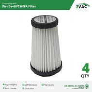 Dirt Devil F2 HEPA Filter - 4 Pack - Fits Dirt Devil Part # 3SFA11500X, 3-F5A115-00X - Dirt Devil Dynamite, Power...