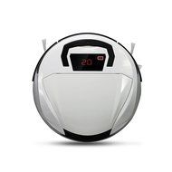 Vacuum Cleaning Robot Automatic Robotic Vacuum Cleaner High Suction Cleaning for Hard Floor and Low Carpets (black-white)
