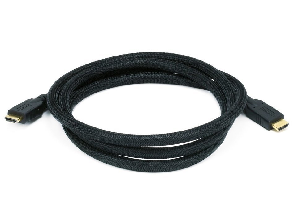 Monoprice Commercial 6ft 24AWG CL2 High Speed HDMI Cable With Ethernet w/ Net Jacket - Black N8