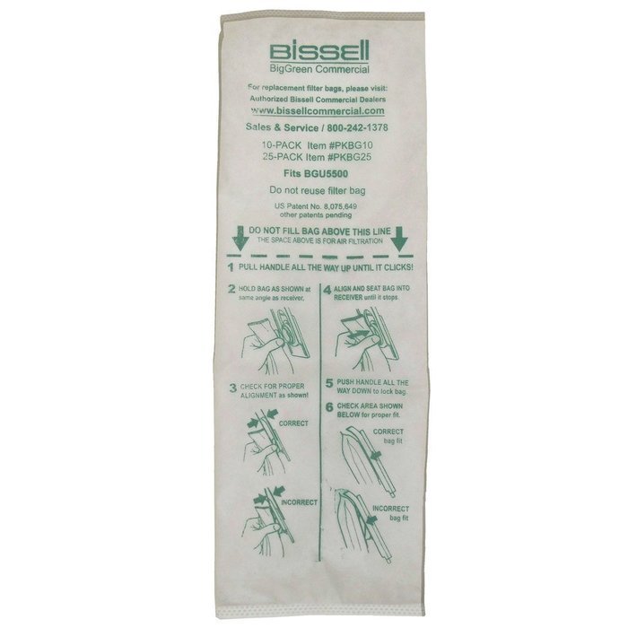Bissell Commercial 10 Pk Vacuum Bags for BGU5500