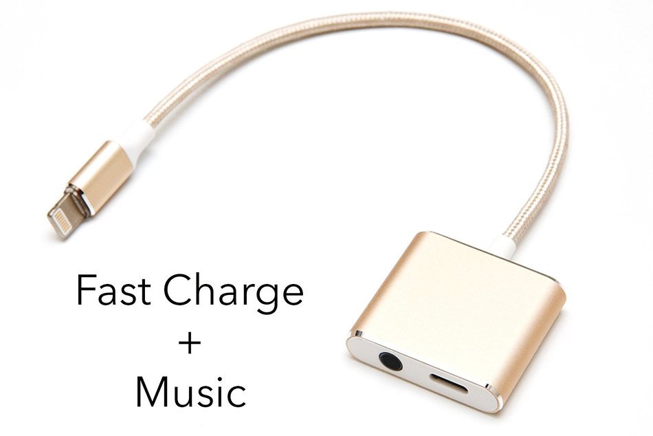 iPhone 7 Lightning to 3.5mm Power Audio Charge Headphone Jack Adapter Cable - Lightning Charging Port and Music... N8