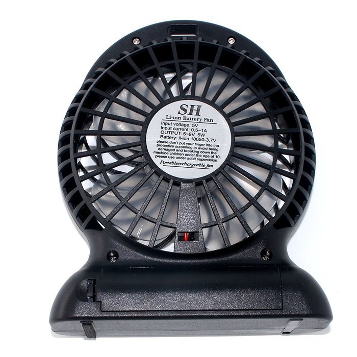 Broadstar Portable Mini Lightweight Rechargeable Table Electric Fan - Black N2