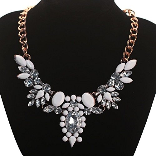Fashion Women Crystal Collar Chunky Pendant Chain Statement Bib Necklace Jewelry