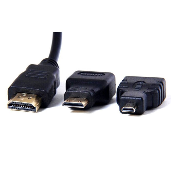 EXCELLENT 3 in 1 Version 1.4 HDMI Male to Male Cable + HDMI Female to Micro HDMI / Mini HDMI Male Adapters N4