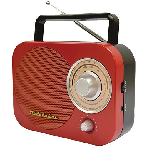 Studebaker Portable AM/FM Radio in Red STUD-SB2000RB