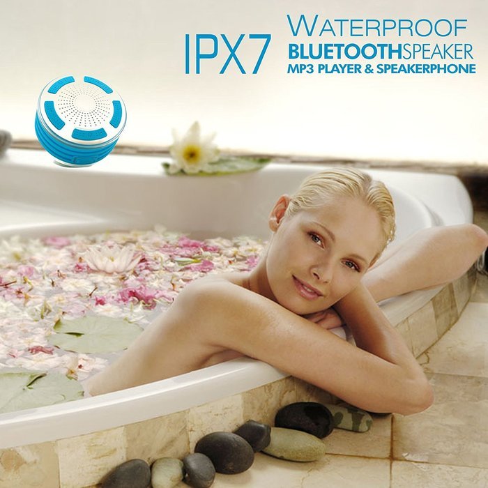KONG KIM IPX7 100% Waterproof Bluetooth Speaker & Shockproof Floating Shower Speaker Shower Radio,With Colorfull... N4