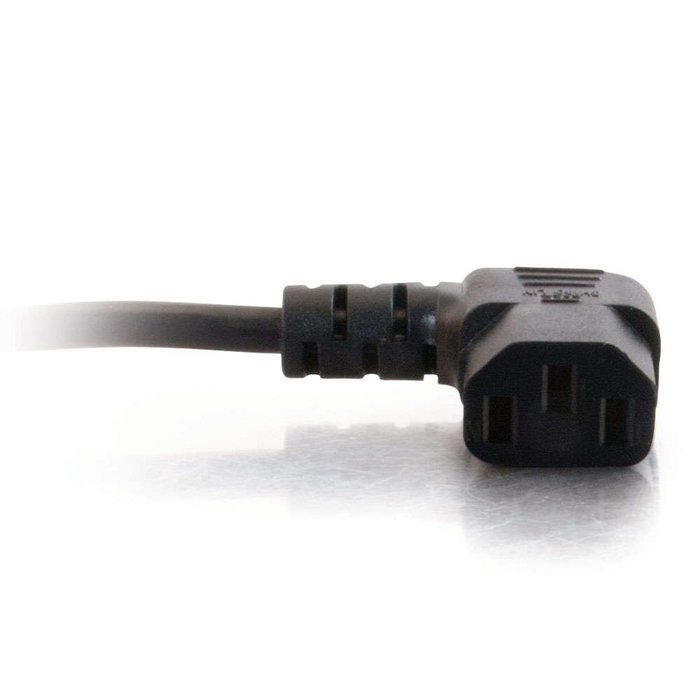 C2G / Cables To Go 53409 18 AWG Universal Right Angle Power Cord, Black (12 Feet/3.65 Meters) N5