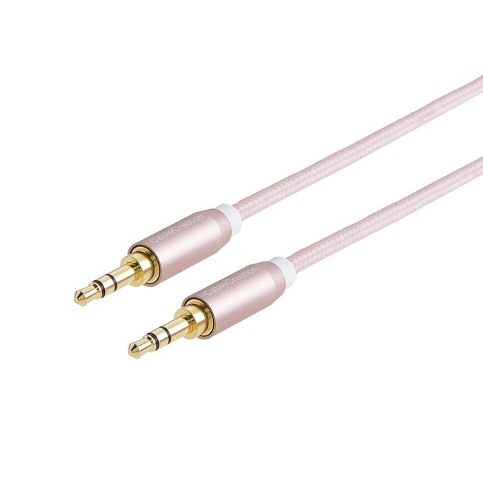 CableCreation 3.3-Feet 3.5mm Braided audio cable, Male to Male Stereo Aux Cable with Premium Metal, for Smartphones... N25