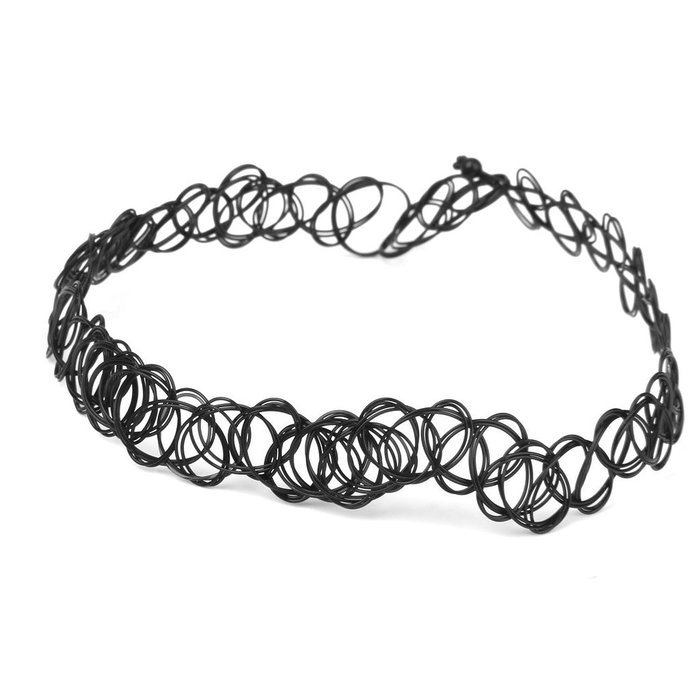 Beautiful Bead Vintage Style Tattoo Simulant Elastic Thigh Chain Band Black N4