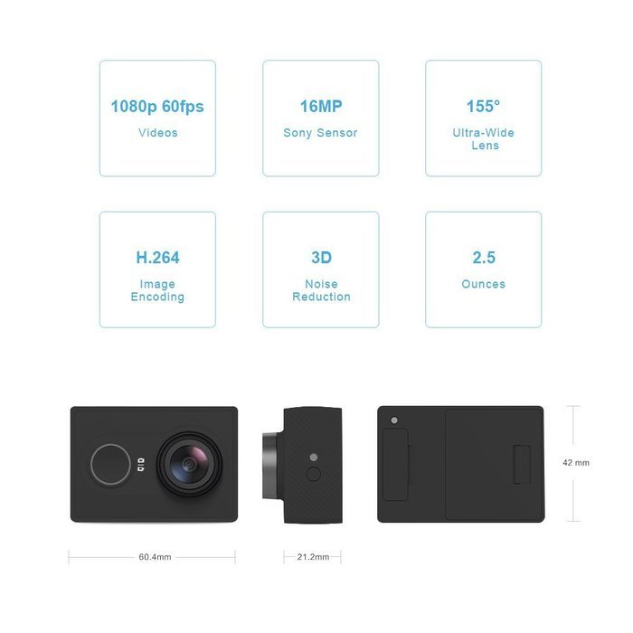 YI Action Camera with Selfie Stick & Bluetooth Remote (US Edition) Lime Green N22