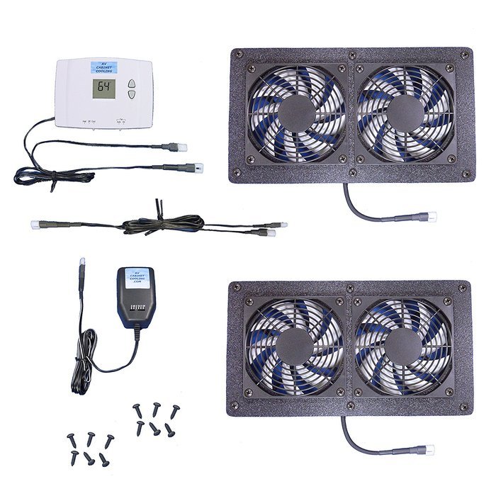 AV Cabinet Cooling: Dual-Megafan Air Control with Digital thermostat & multispeed