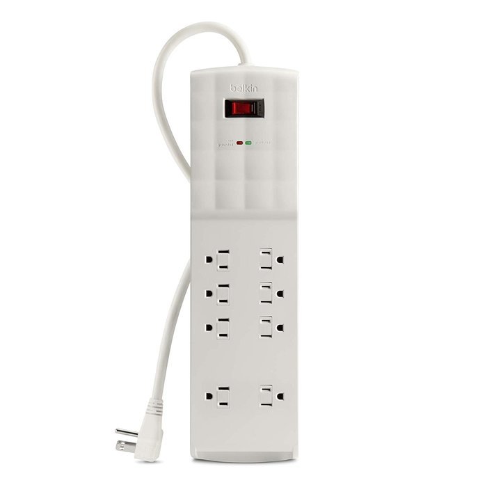 Belkin 8-Outlet Power Strip Surge Protector with 6-Foot Power Cord and Telephone Protection, 3500 Joules (BSQ800bg06... N14