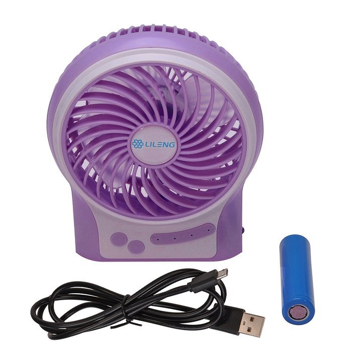 GIZGA Mini Portable USB Rechargeable 3 Speeds Personal Fan with LED Light, Built in 2200mAh 18650 Lithium-ion... N3