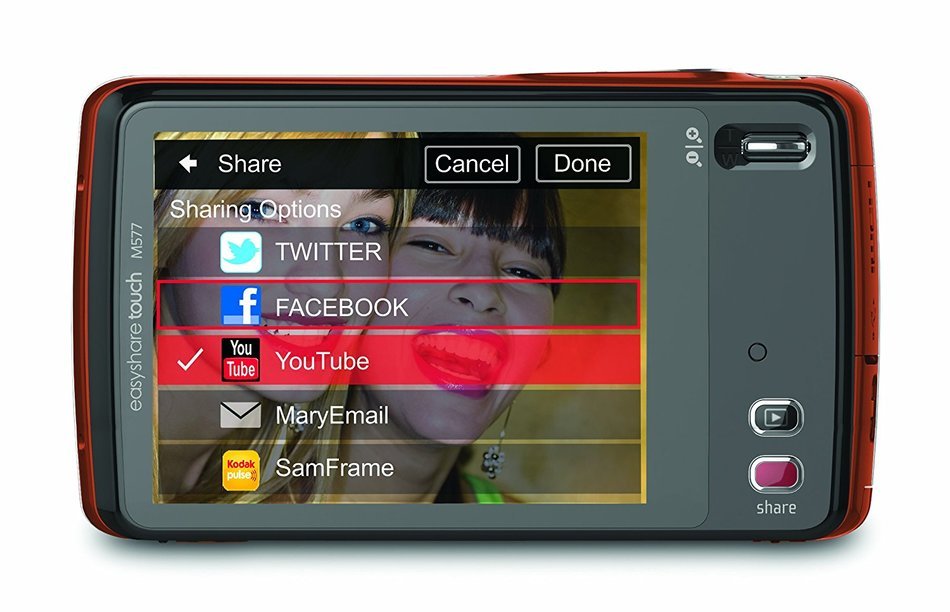 Kodak EasyShare Touch M577 14 MP Digital Camera with 5x Optical Zoom and 3-Inch LCD Touchscreen - RedOrange N3