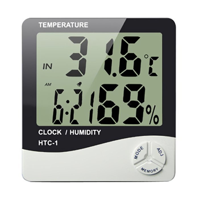 audiosharp LCD Digital Temperature Thermometer Humidity Hygrometer Meter with Clock Calendar Alarm