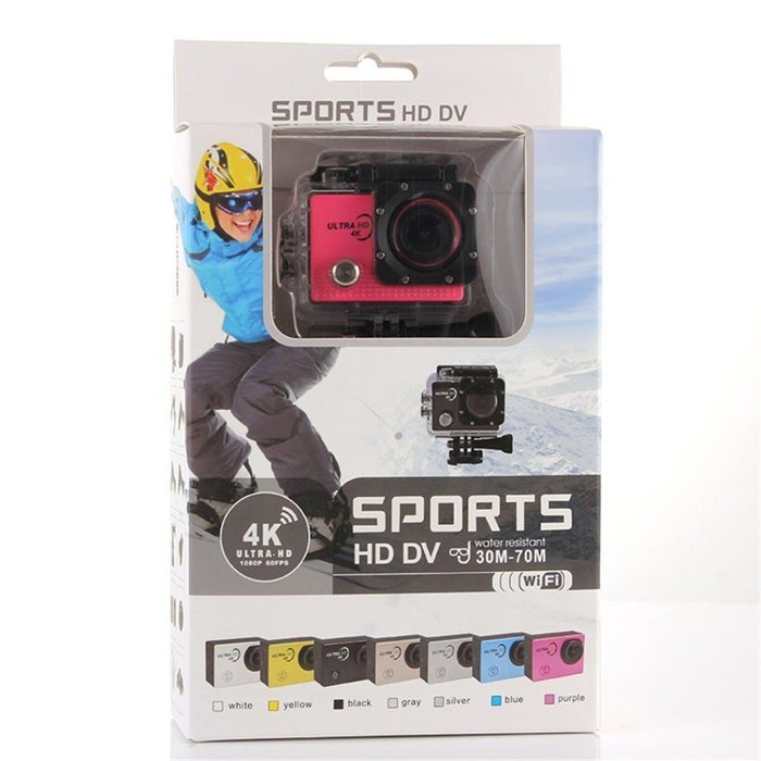 Boddenly Pro5000 HD Wifi 2.0LTPS 170&deg; Wide Angle Lens Sports Action Camera Kit (Golden+WiFi) N6