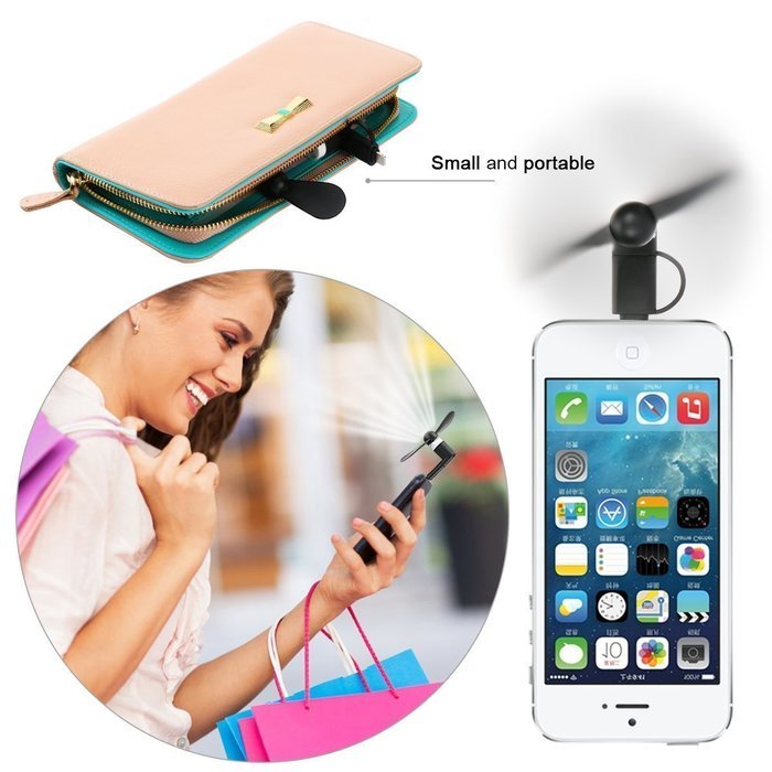 USB Phone Fan Modroid Two Ports Portable Micro USB Mini Fan, 3.5 inch Mini Fan Cooling Solution Cooler Rotating... N2