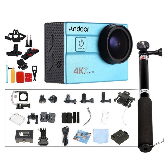 Andoer 2.0" LCD 4K WiFi Ultra HD Action Sports Camera 16MP 25FPS 1080P 60FPS 4X Zoom 25mm 173 Degree with 8in1... N25
