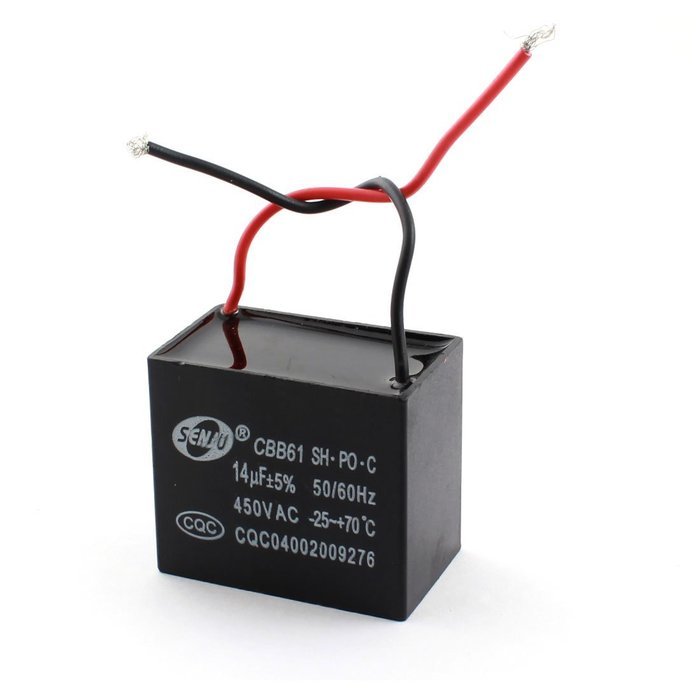 uxcell AC450V 14uF 5% Tolerance Air Conditioner Fan Motor Run Capacitor Black