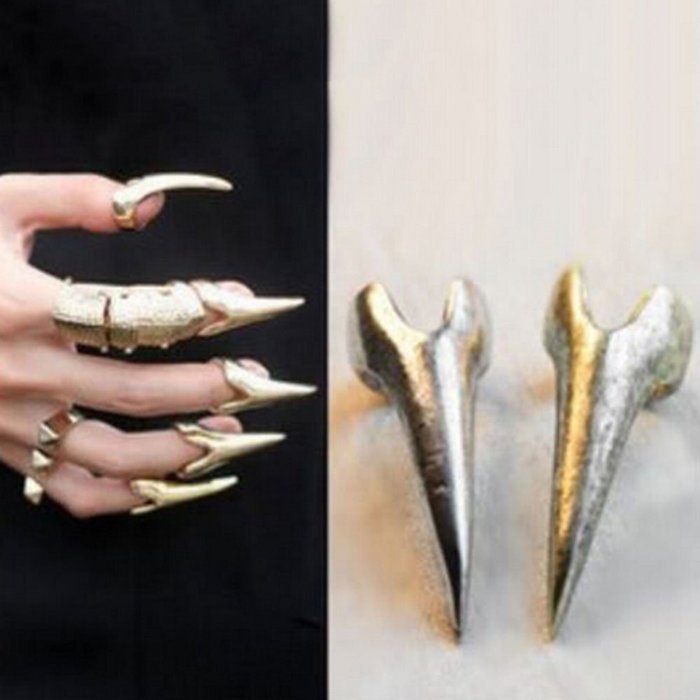 Spritech(TM) 10 Pcs Fashion Cool Unisex Personality Bronze Punk Succubus Plain Above Knuckle Finger Band Rings...