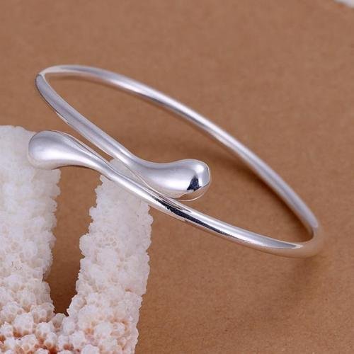 beautiful Fashion 925 Sterling silver Plated Women drop cuff bangle Bracelet B5
