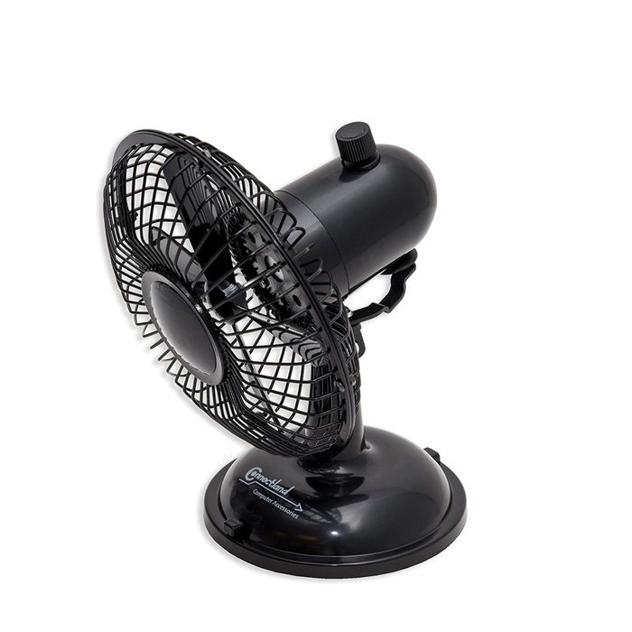 Connectland USB Mini Desktop Fan, Home and Office, Light Weight Plastic Black Oscillatory, Battery CL-ACC65015 N2