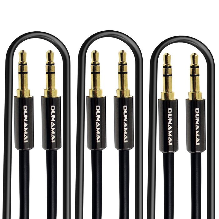 3 Pack Aux Cable High Fidelity Premium 3.5mm Gold Plated 3ft Male to Male Dunamai Stereo Audio for iPhone, iPad... N5