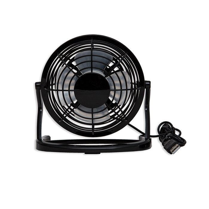 Connectland USB Mini Desktop Fan, Home and Office, Light Weight Plastic Black Oscillatory, Battery CL-ACC65015 N3