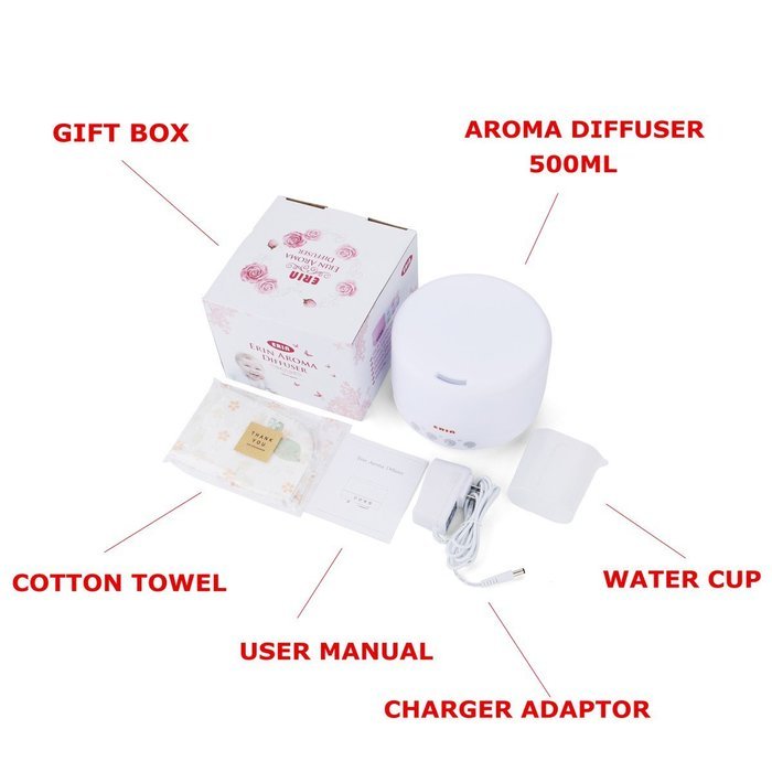 Ultrasonic Aromatherapy Essential oil Diffuser Touch Control Cool Mist Air Humidifier 7 Color LED lights and Auto... N4