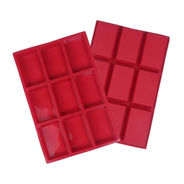 9-Cavity Rectangle Premium Silicone Mini Bread loaf pan, Soap Bar and Resin Mold