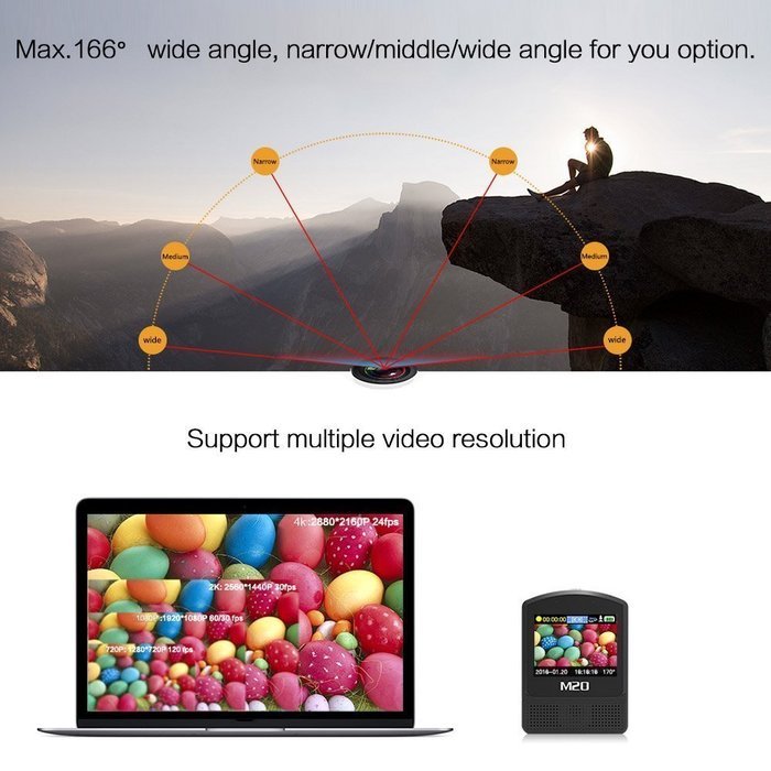 Mini Kitty SJCAM M20 Sports Action Camera 4K Graphic 24fps 1080P 60fps Full HD Novatek NTK96660 16MP 166&deg;Wide... N30
