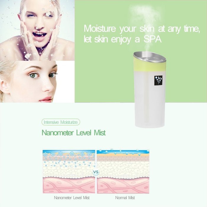Anself DC 5V 300ML Portable USB Anion Air Humidifier Mini Essential Oil Aroma Diffuser Mist Maker 2 Mist Modes... N4
