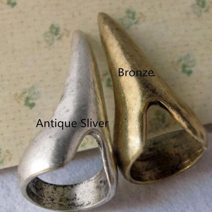 Spritech(TM) 10 Pcs Fashion Cool Unisex Personality Bronze Punk Succubus Plain Above Knuckle Finger Band Rings... N2