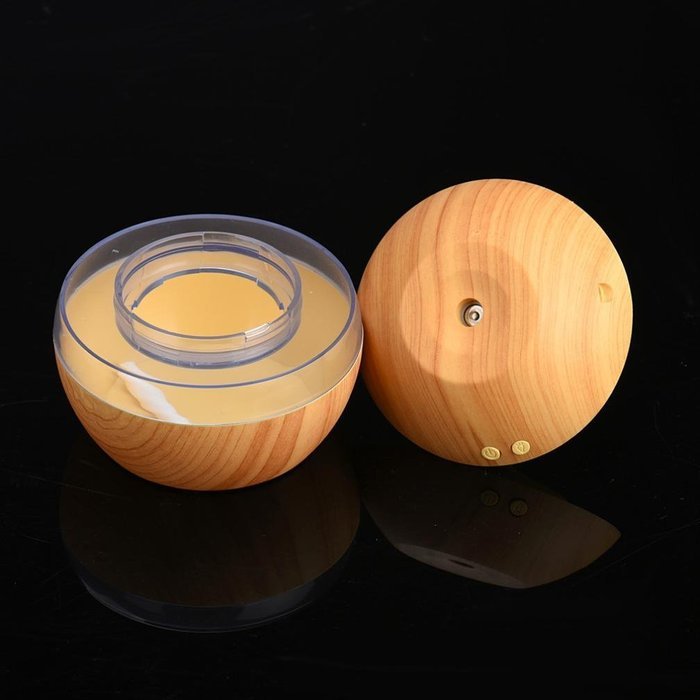 DDLBiz Air Aroma Essential Oil Diffuser LED Ultrasonic Aroma Aromatherapy Wood Grain Humidifier (Brown) N13