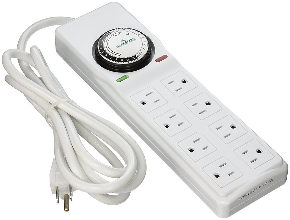 Hydrofarm Surge Protector with 8 outlets & Timer