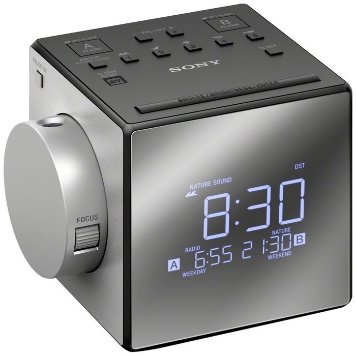 Sony Projector Dual Alarm Clock with Extendable Snooze, 5 Different Nature Sounds, AM/FM Radio, Built-in Calendar... N2
