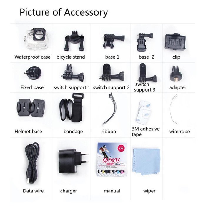 Goldfox SJ4000 Action Camera 1.5" HD Sports Digital Video 1080P Camera Waterproof Car Recorder Black N5