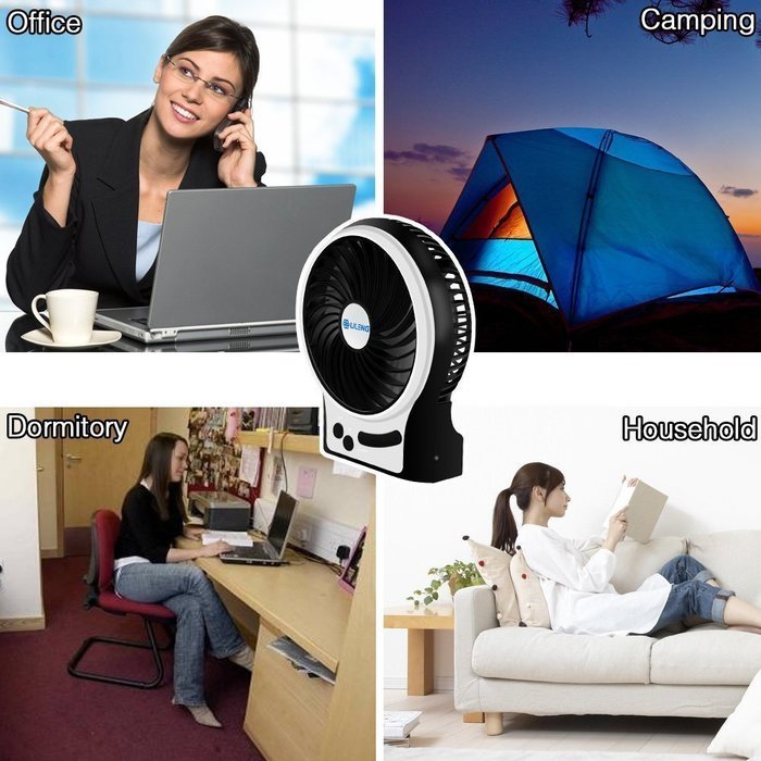 Findway 4-inch Vanes 3 Speeds Electric Portable Mini USB fan Rechargeable Desktop Fan Battery/ USB Powered Laptop...