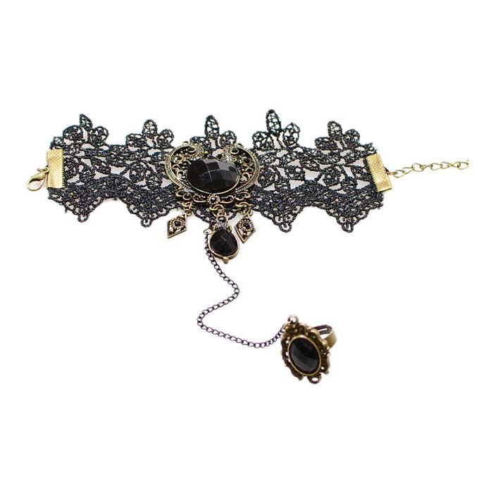 QTMY Flower Lace Ring Adjustable Bracelet Jewelry Set Gift for Women Girl N4