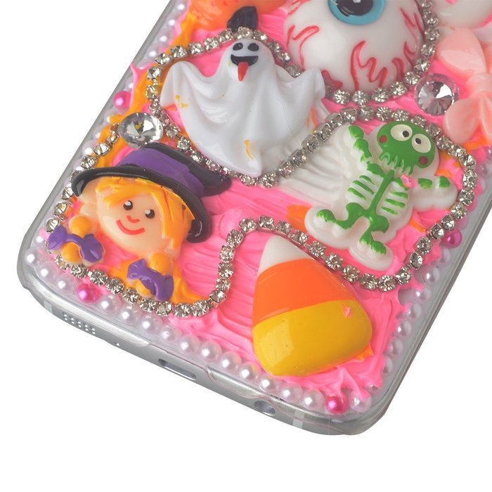 Spritech(TM) 3D Handmade Crystal Phone Case for Samsung Galaxy S6 Edge,Helloween Style Monster Pumpkin Design... N4