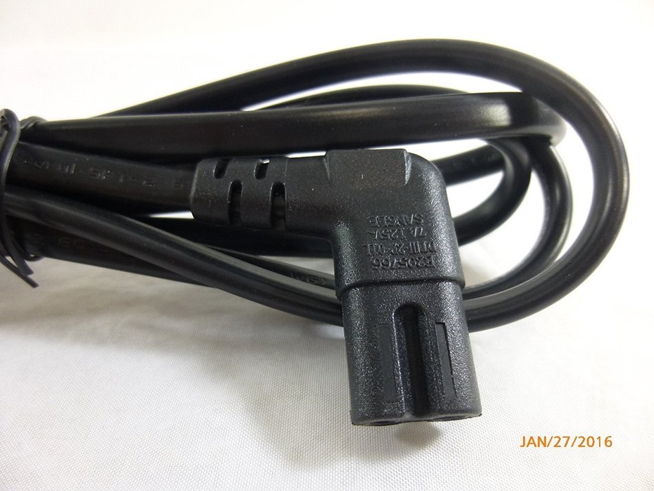 12 Foot Replacement TV Power Cord for Samsung PN 3903-000853 3903-000599 90&deg; Angled 2 prong Figure 8 N7