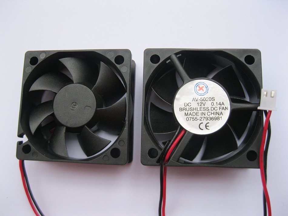 2 pcs Brushless DC Cooling Fan 12V 5020S 7 Blades 2 wire 50x50x20mm Sleeve-bearing Skywalking