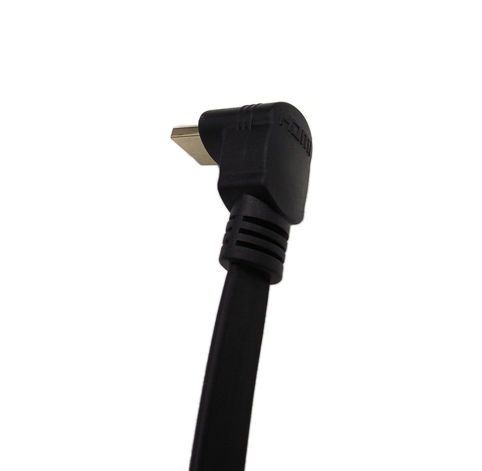 LEMENG 1FT Flat Slim High Speed HDMI Extension Cable A Female to 90 Degree Up Angle A Male Cable N9