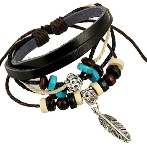 Men Punk Cuff 2016 Women Braided Bangle Wristband Wrap Leather Bracelet Fashion