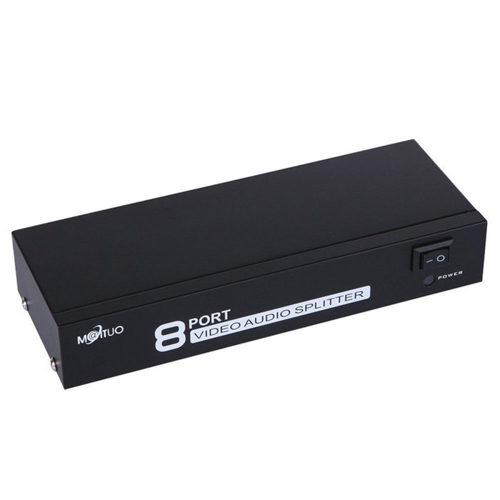 E-SDS 1 In 8 Out 3 RCA AV Audio Video Splitter Amplifier for Cable Box DVD DVR Analog TV N5