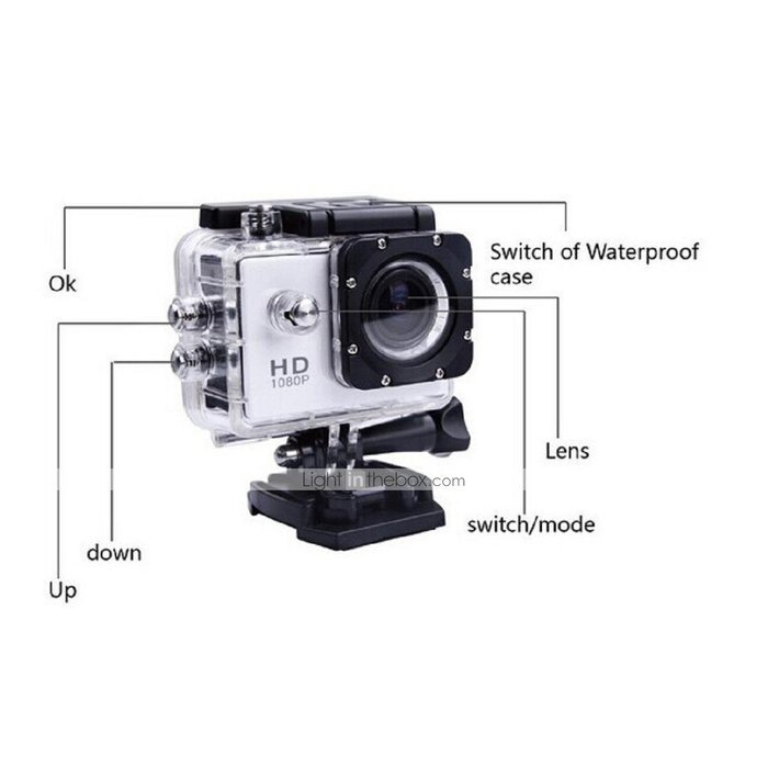 Lightinthebox SJ4000 PANNOVO 1.5" TFT 12.0 MP 2/3" CMOS 1080P Full HD HDMI Outdoor Sports Digital Video Camera... N6