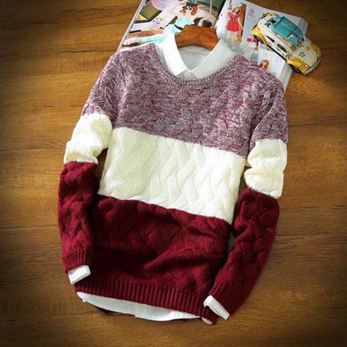Spritech(TM) Men's Fashion Comfort Knitting Round Neck Pullover Sweater