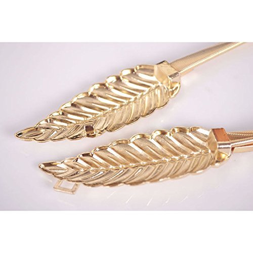 New Women Leaves Elastic Stretch Waist Belt Strap Cummerbund Waistband Fashion